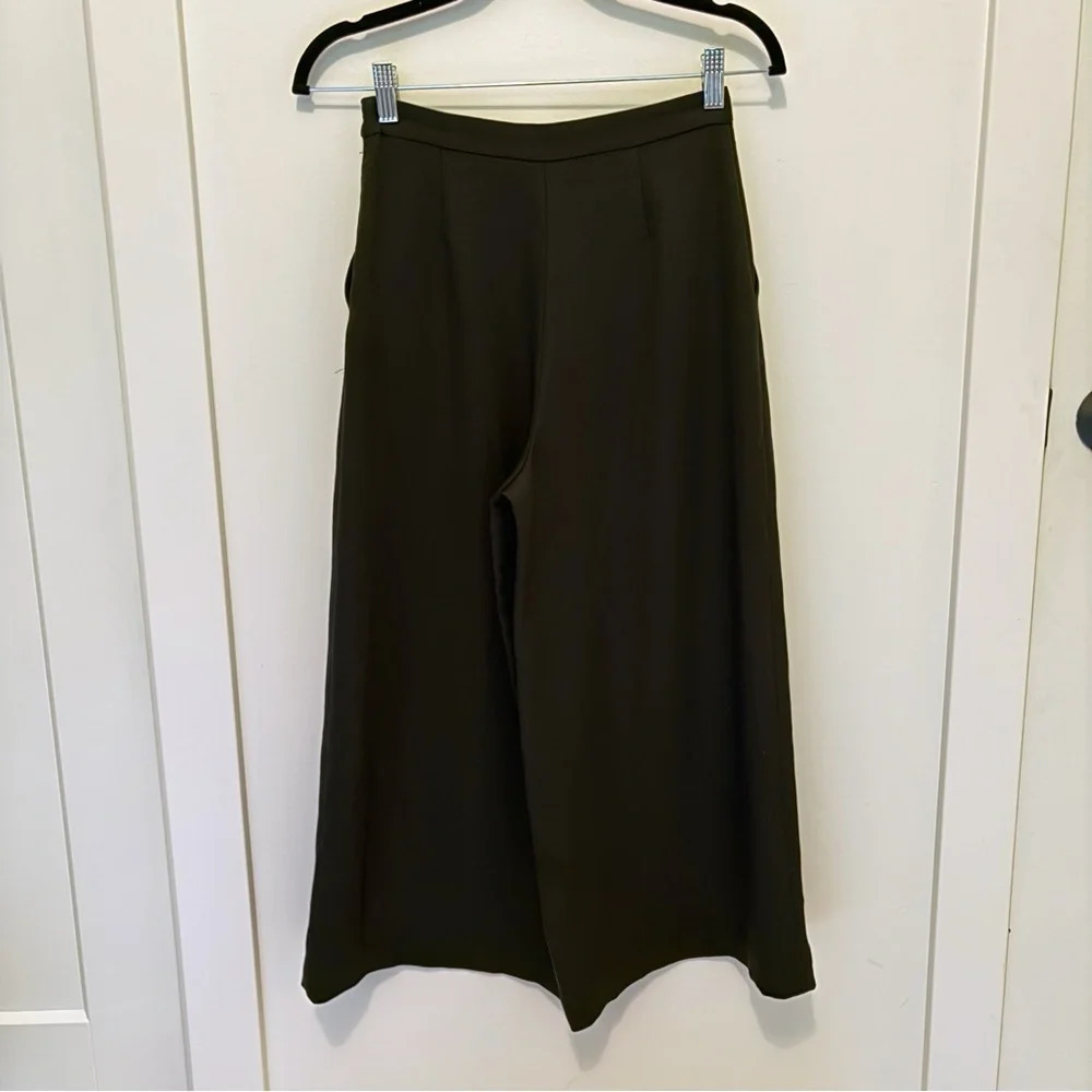 Aritzia Wilfred Culottes Wide Leg Crop Trousers Black Size  2 Lalemant Office - Picture 4 of 4